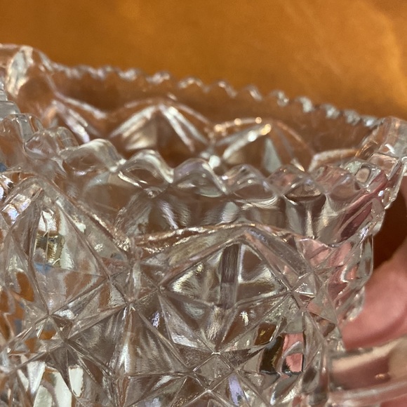 Glass Sugar Dish with Handles and Sawtooth Border - Picture 4 of 4